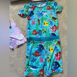 Little Sleepies Nemo & Friends 4T Pajamas (SS and shorts)